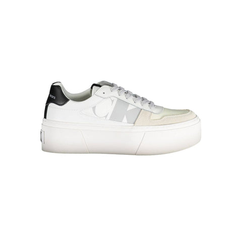 White Polyester Women's Sneaker