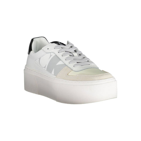 White Polyester Women's Sneaker