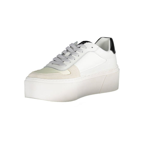 White Polyester Women's Sneaker