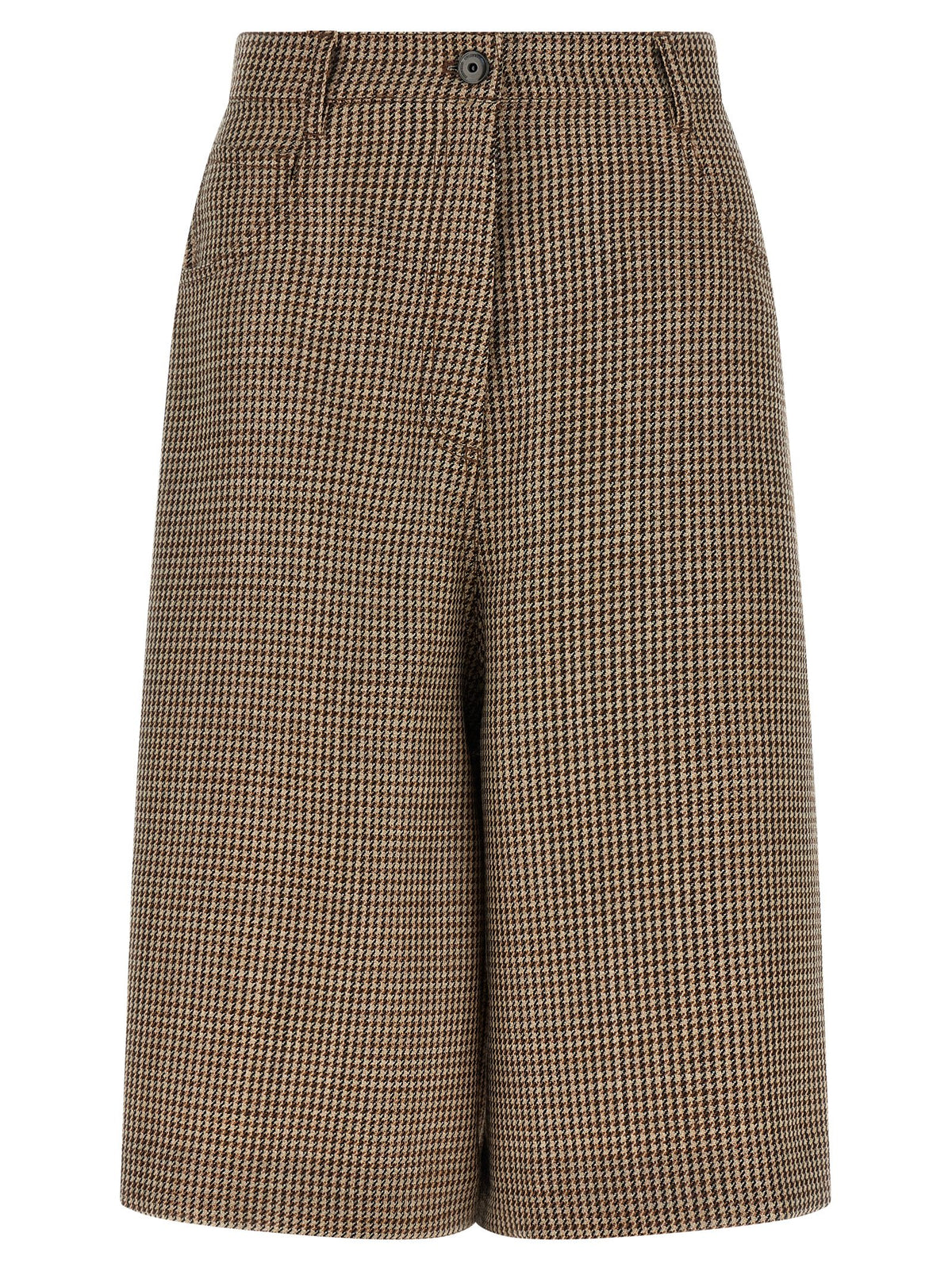 Brown Virgin Wool Bermuda Shorts