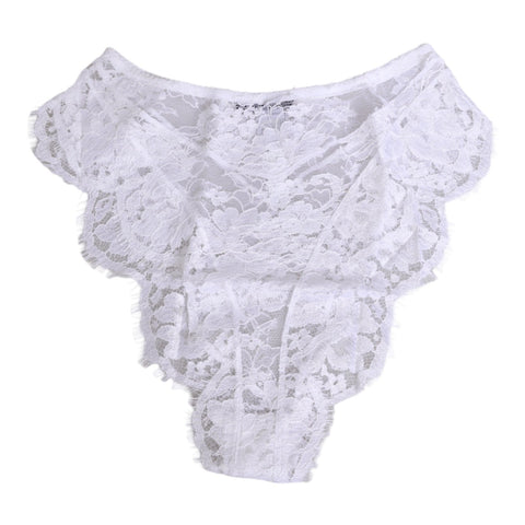 White Floral Lace Low Rise Panty Underwear