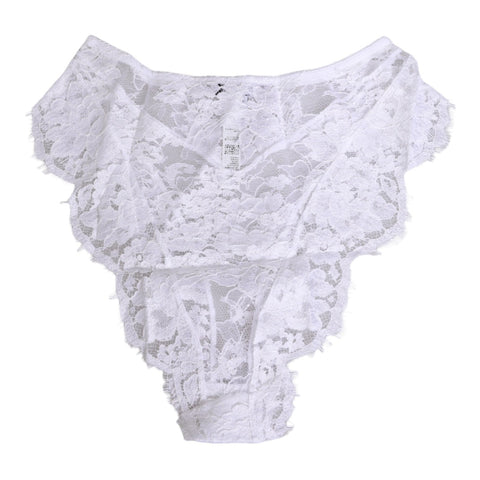 White Floral Lace Low Rise Panty Underwear
