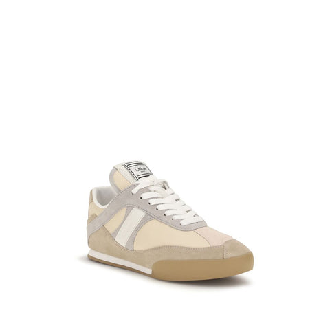 Beige Calf Leather Bos Taurus Athletic Sneakers