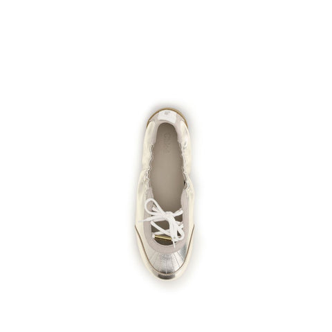 Silver Calf Leather Bos Taurus Sneakers
