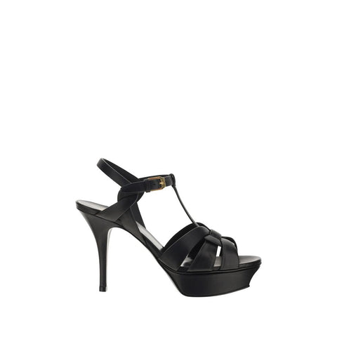 Black Calf Leather Bos Taurus Platform Sandals