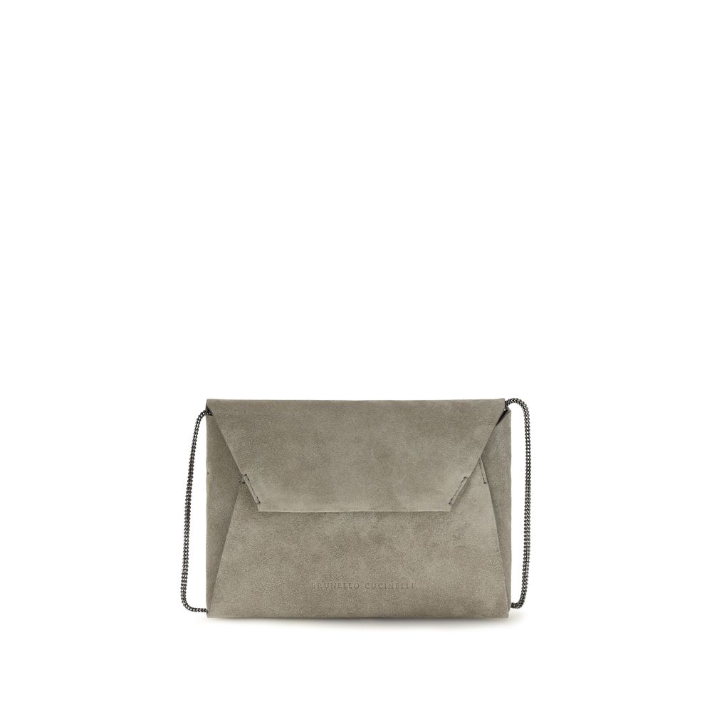 Gray Calf Leather Bos Taurus Clutch Bag