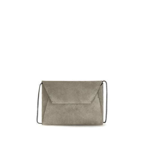 Gray Calf Leather Bos Taurus Clutch Bag