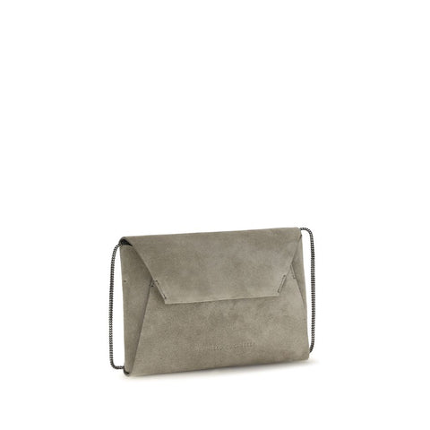 Gray Calf Leather Bos Taurus Clutch Bag