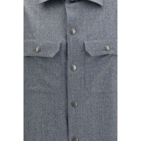 Gray Wool Oves Aries Dress Shirt