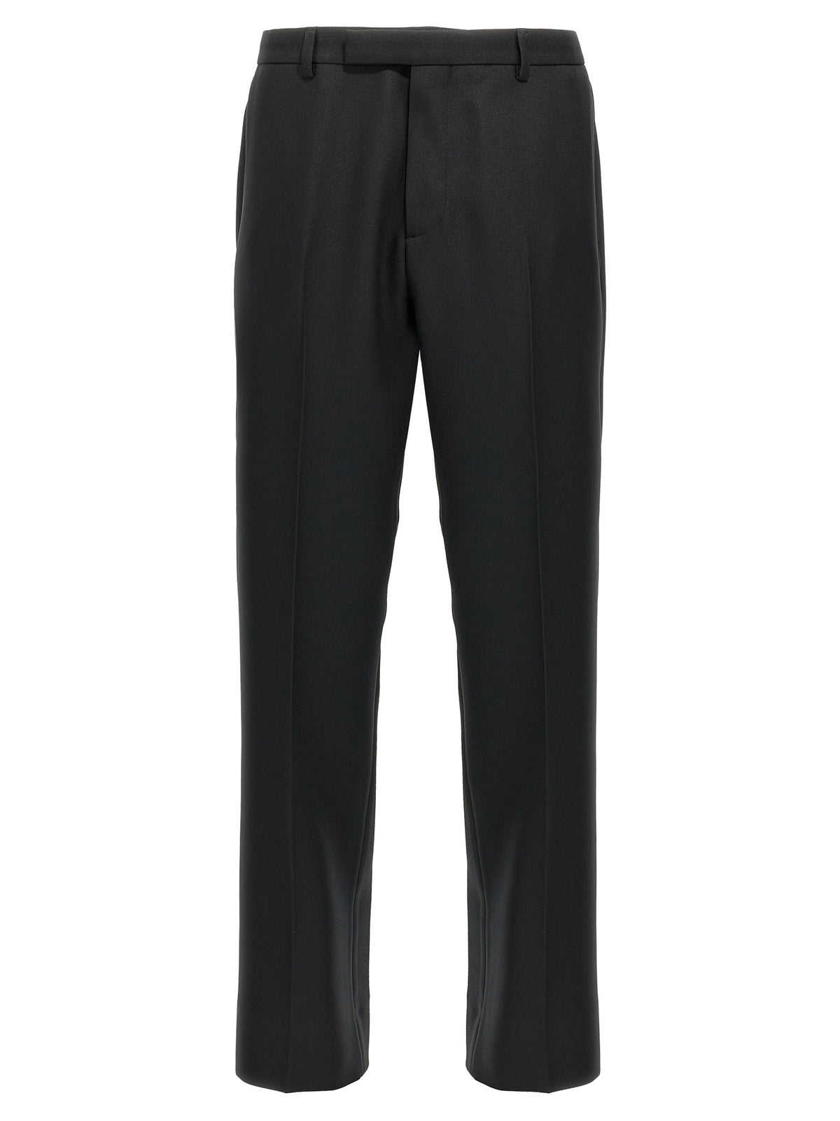 Black Polyester Casual Pants