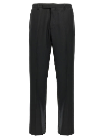 Black Polyester Casual Pants