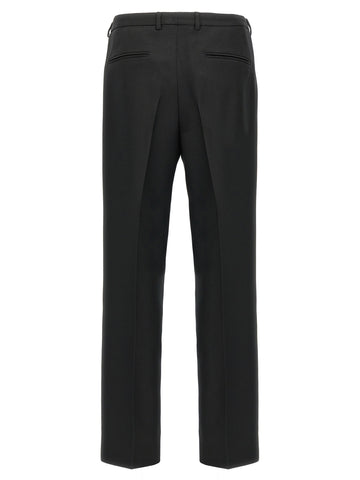 Black Polyester Casual Pants