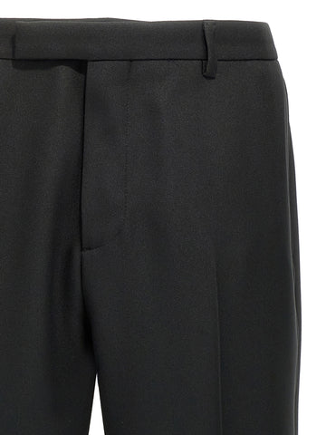 Black Polyester Casual Pants