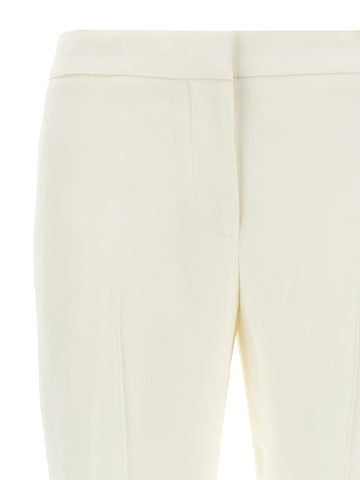 White Viscose Casual Pants
