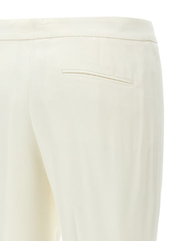 White Viscose Casual Pants