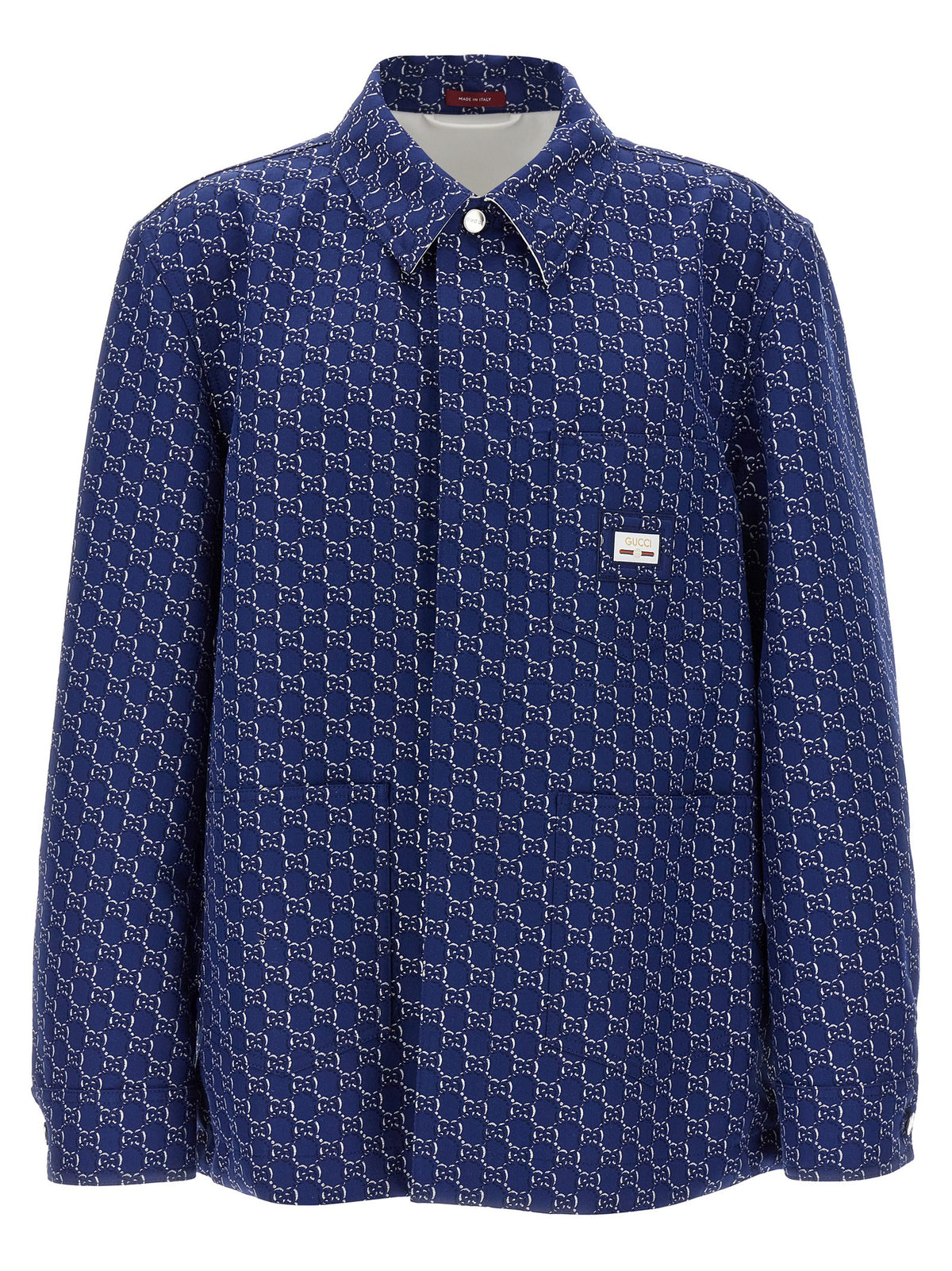Blue Cotton Biker Jacket