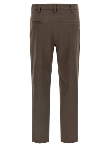 Brown Cotton Casual Pants