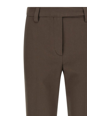 Brown Cotton Casual Pants