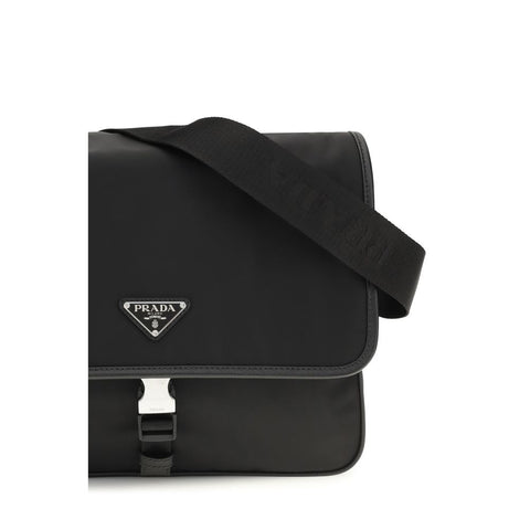 Black Recycled Polyamide Shoulder Bag
