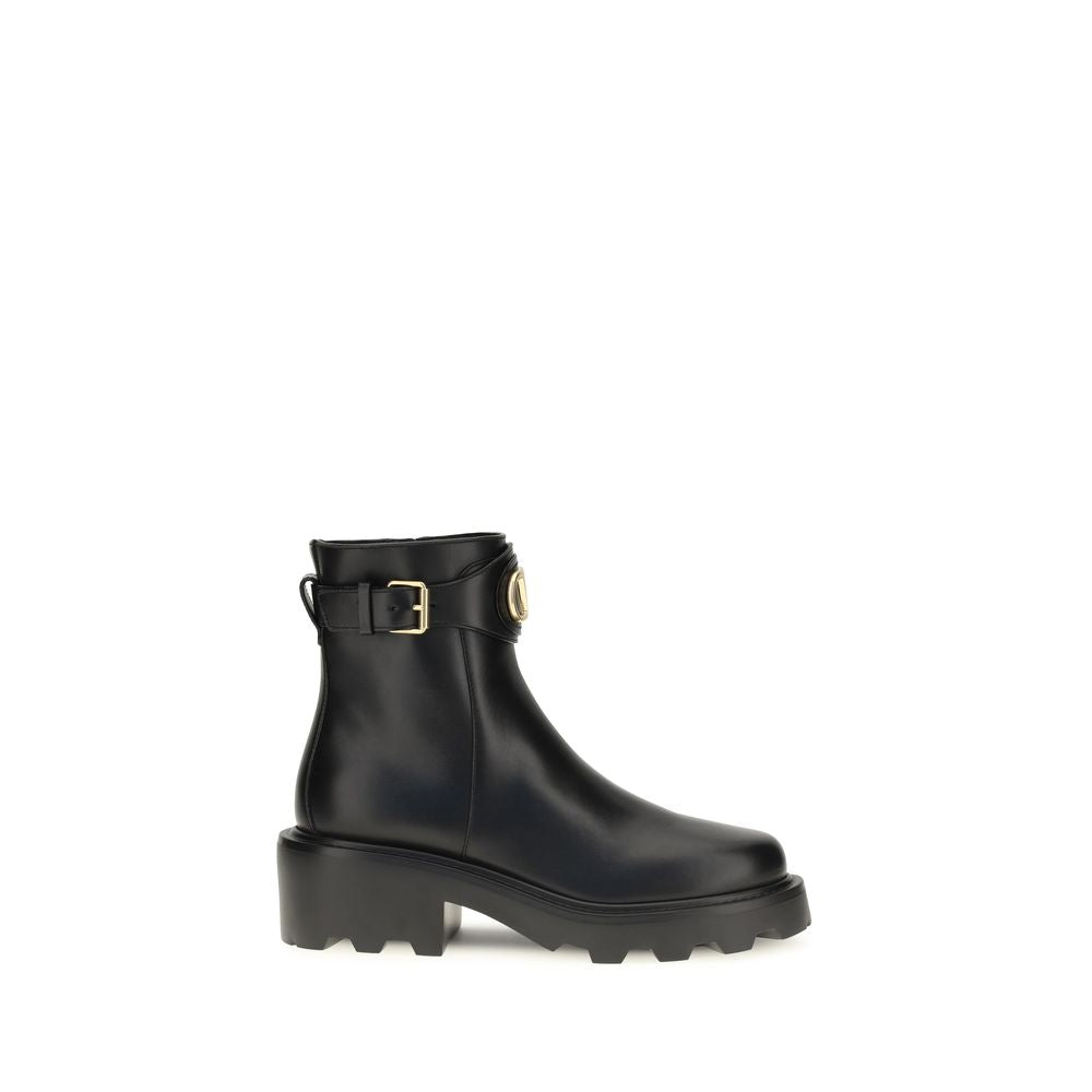 Black Calf Leather Bos Taurus Ankle Boots