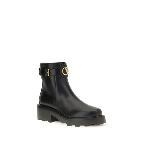 Black Calf Leather Bos Taurus Ankle Boots