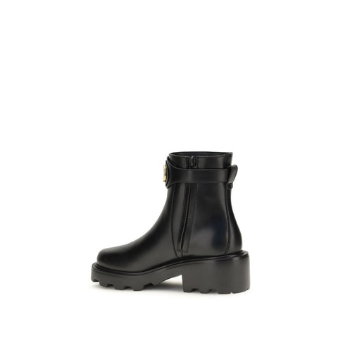 Black Calf Leather Bos Taurus Ankle Boots