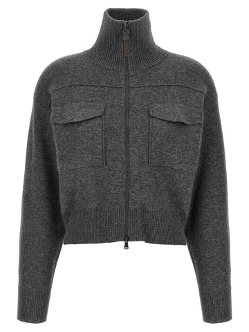 Gray Cashmere Cardigan