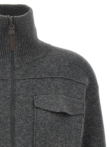 Gray Cashmere Cardigan