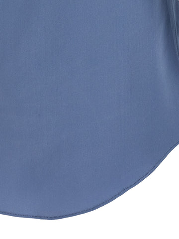 Blue Silk Sleeveles T-Shirt