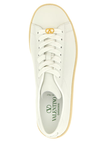 White Calfskin Low Top Sneakers
