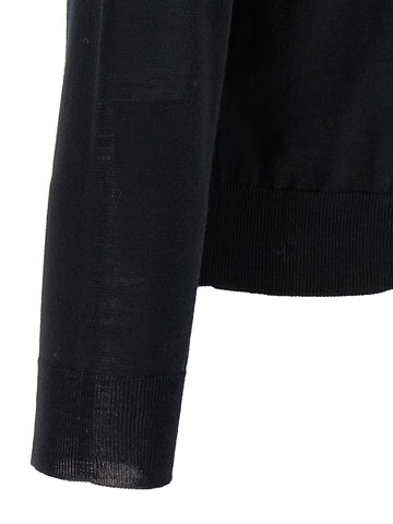Black Virgin Wool Cardigan