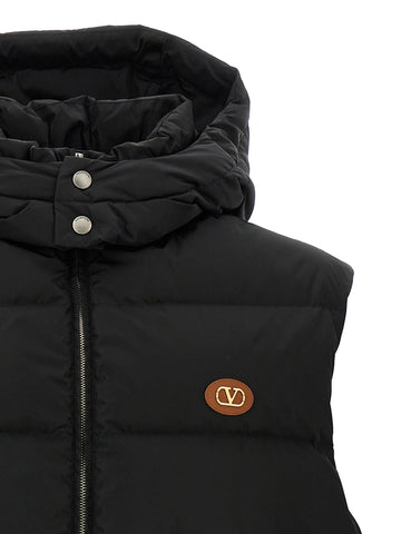 Black Polyamide Sleeveless Jacket