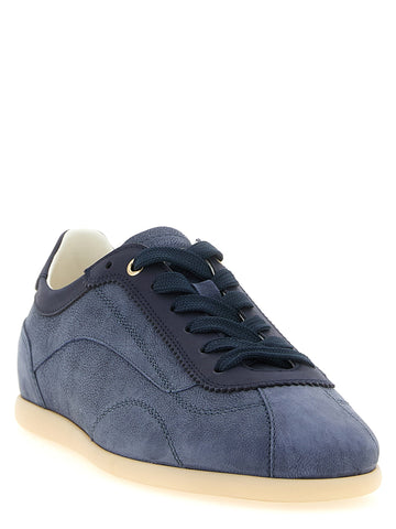 Blue Calfskin Low Top Sneakers