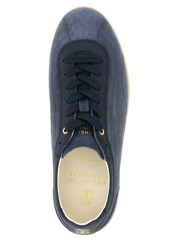 Blue Calfskin Low Top Sneakers