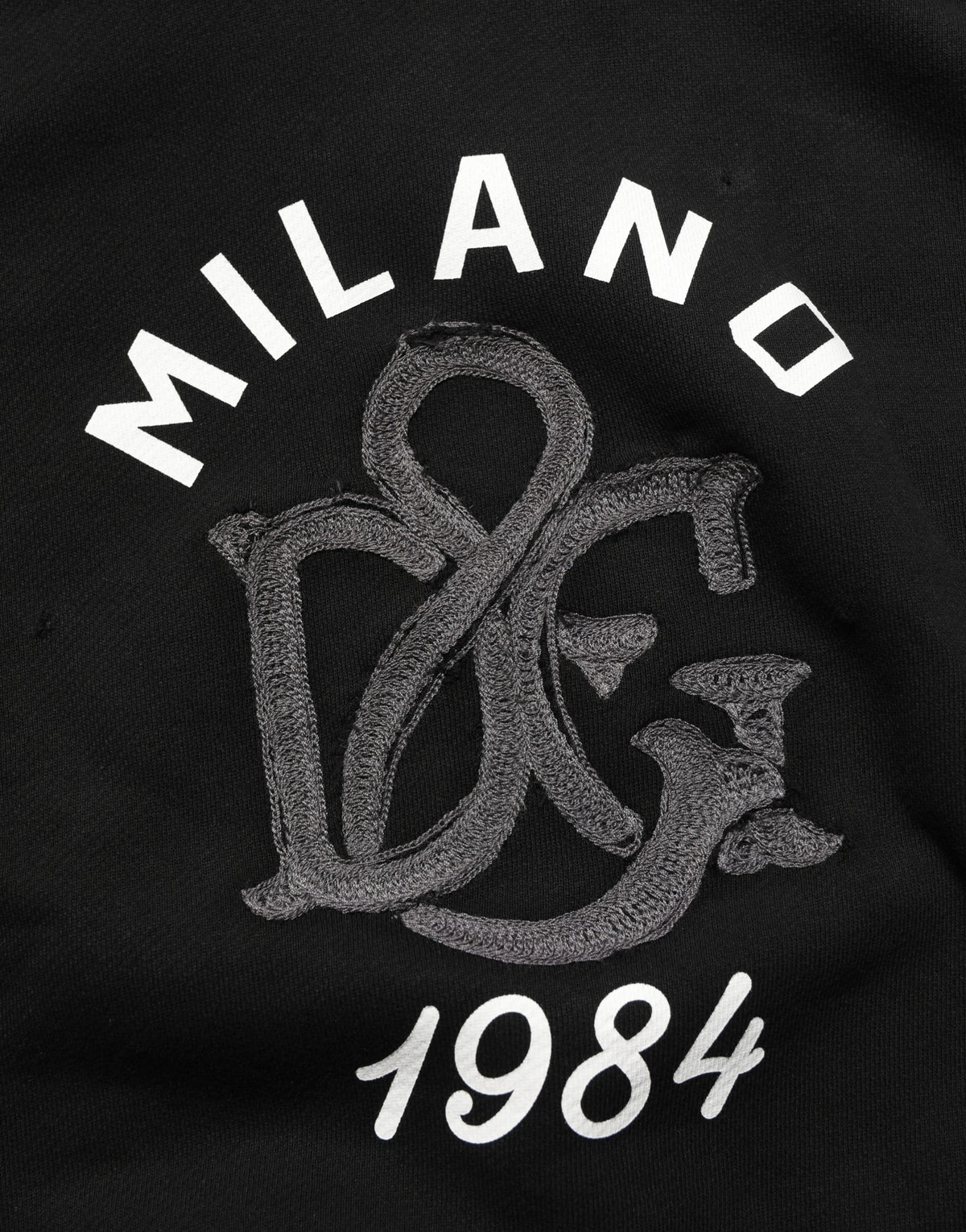 Black Cotton Milano1984 Print Hoodie Sweater