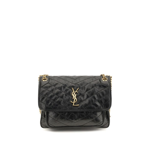 Black Calf Leather Bos Taurus Shoulder Bag