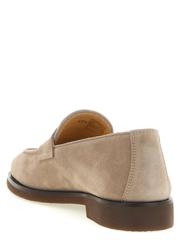Gray Calfskin Slip-On Loafers