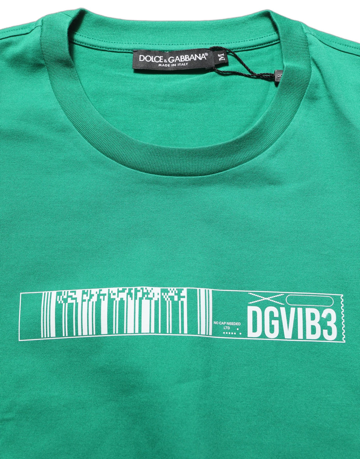 Green Cotton DGVIB3 Print Crew Neck T-shirt