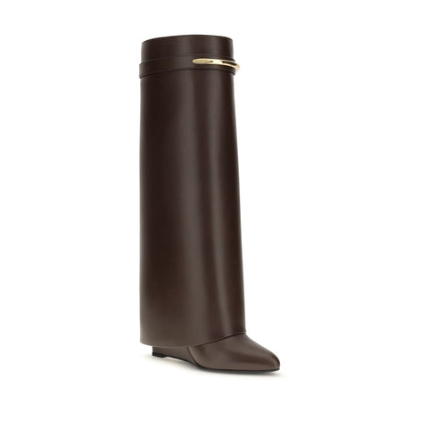 Brown Calf Leather Bos Taurus High Heel Boots