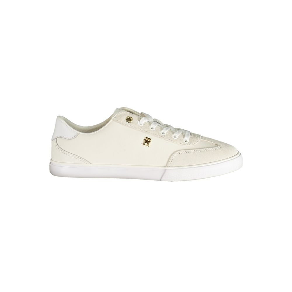 White Polyurethane Women's Sneaker