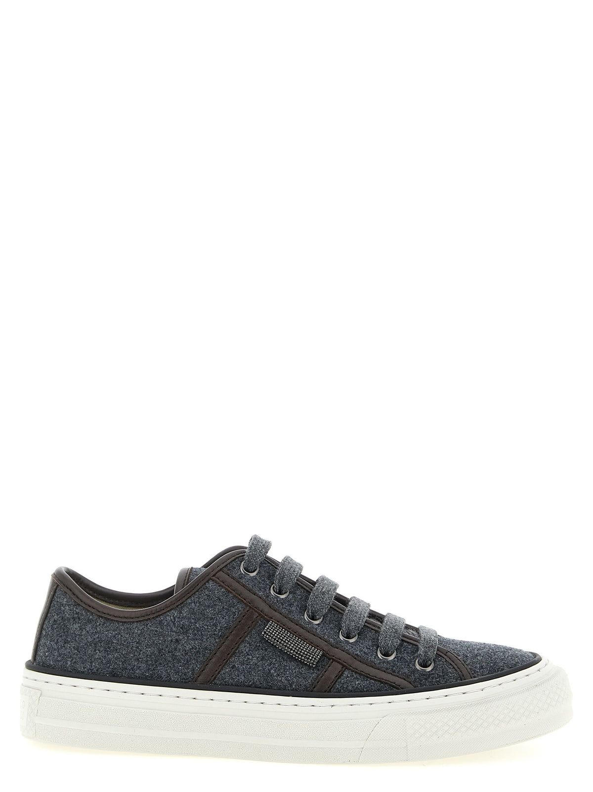 Gray Virgin Wool Low Top Sneakers