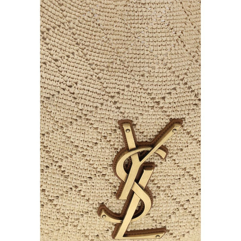 Beige Raffia Shoulder Bag