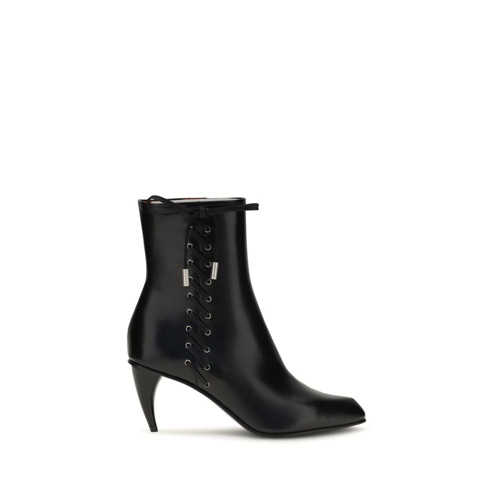 Black Calf Leather Bos Taurus Lace-Up Boots