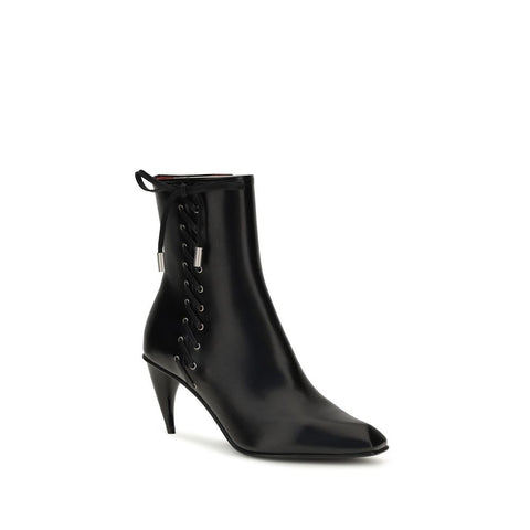 Black Calf Leather Bos Taurus Lace-Up Boots