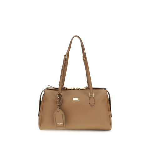 Beige Calf Leather Bos Taurus Shoulder Bag