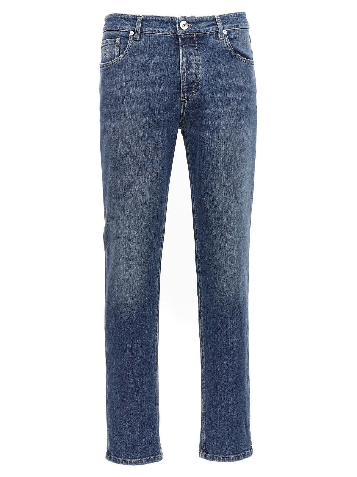 Blue Cotton Slim Fit Jeans