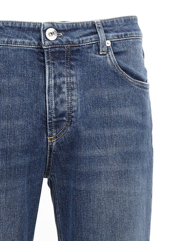 Blue Cotton Slim Fit Jeans