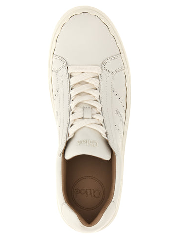 White Leather Low Top Sneakers