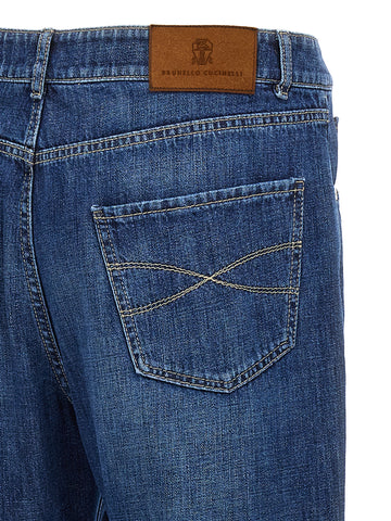 Blue Cotton Relaxed Fit Jeans