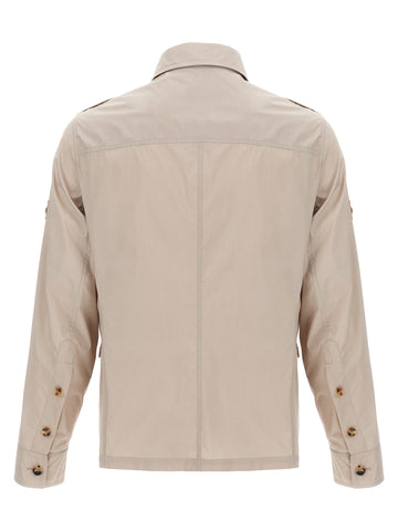 Beige Cotton Full-Length Jacket